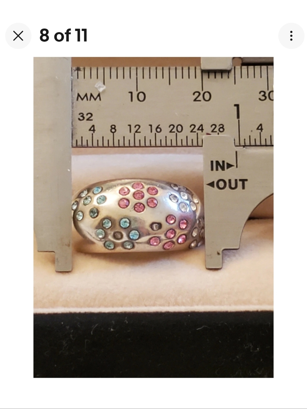 DAVID SIGAL FLORAL GEMSTONE STERLING SILVER DOME RING - Picture 9 of 10